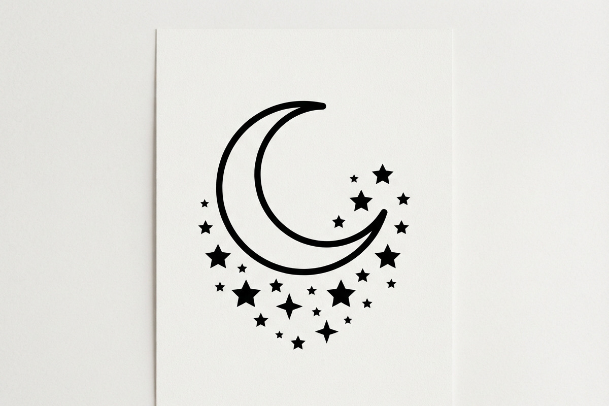 50 Crescent Moon with Stars, an Empty State Illustration by Amazin_art (Photo 19 of 47)