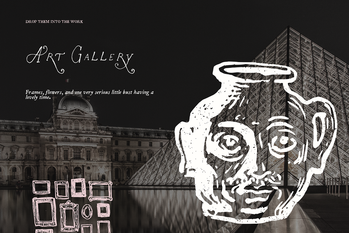 Art Gallery Clipart, Museum Ink Set, an Object Illustration by The October Creative (Photo 7 of 13)