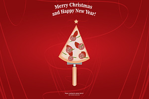 New Year and Merry Christmas Pizza