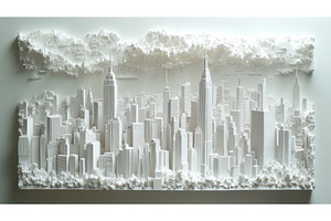 Intricate White Paper Cityscape