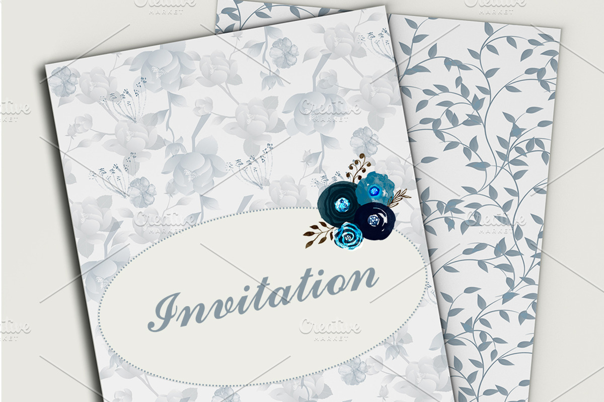 Watercolor Paper Set - Blue Marine, a Pattern Graphic by Li Zamperini (Photo 3 of 3)