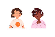 Happy kids singing songs set, a Person Illustration by PaperTrident (Thumbnail 7 of 11)