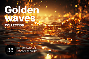 Golden waves. 38 images, a Decorative Illustration by Handmadefont