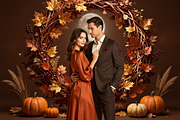 34 Autumn Wreath Digital Backdrops, a Background Graphic by 3Motional (Thumbnail 4 of 18)