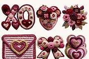 Valentine Faux Yarn Crochet Clipart, a Seasonal Illustration by BusyDaydesign (Thumbnail 6 of 9)