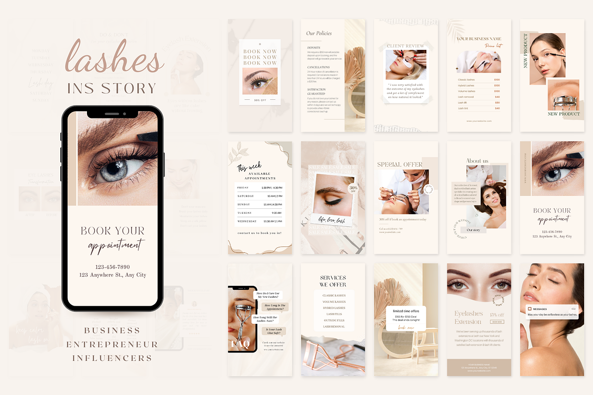 Eye Lashes Instagram Story Templates, a Social Media Template by ShopRShop (Photo 1 of 9)