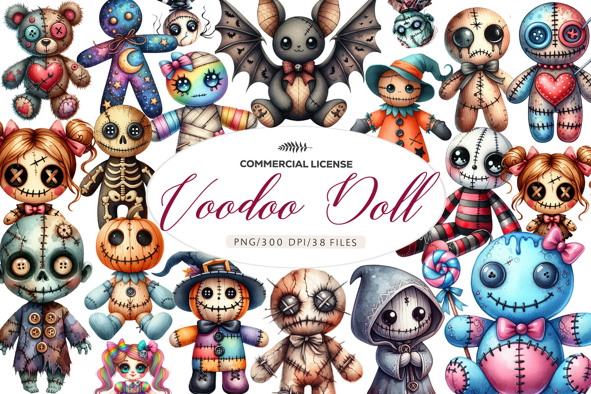 Halloween Voodoo Doll Clipart, an Illustration by CreationArt (Photo 1 of 5)