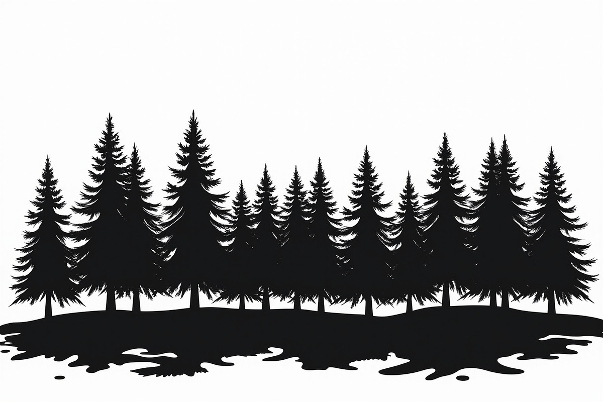 Pine Forest Silhouette Bundle, a Graphic by Creativeshirt (Photo 11 of 16)