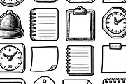 Vintage Clock & Planner Icons Set, an Object Graphic by RT Studio (Thumbnail 3 of 3)