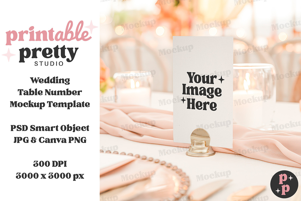 Verona Sunset Table Number Mockup, a Product Mockup by Printable Pretty Studio (Photo 5 of 10)