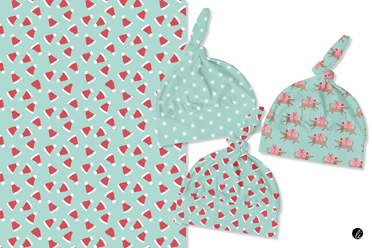 Christmas Dachshund Patterns, an Illustration by Andrea Liesert (Photo 3 of 7)