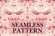 Swan & Bow Seamless Pattern, a Pattern Graphic by elfy creative (Thumbnail 1 of 7)