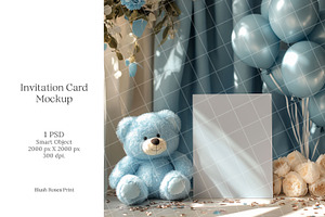 Boy baby shower invitation mockup PS