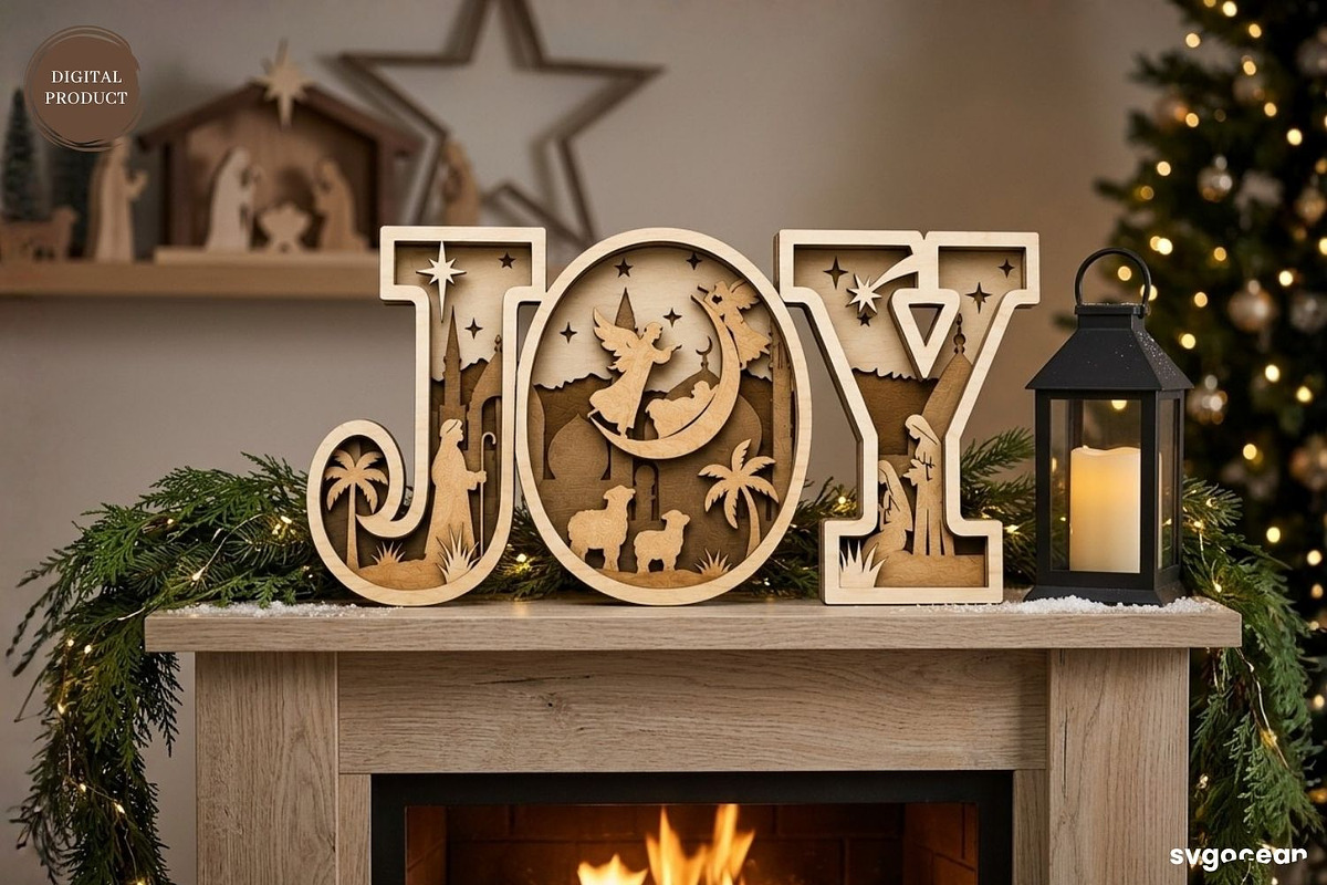 3D Nativity Word Stands SVG Bundle, a Decorative Illustration by svgocean (Photo 2 of 7)
