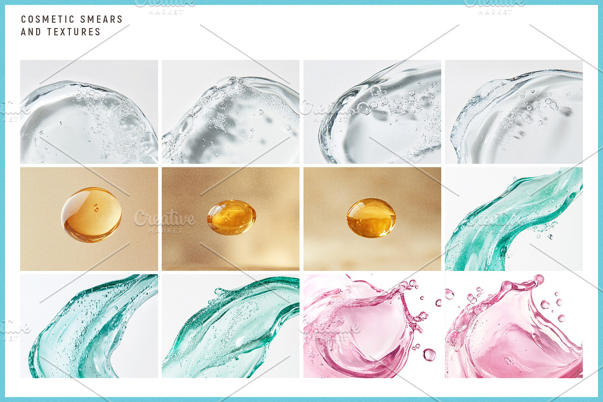 50 Skincare Gloss & Glow Textures, a Beauty & Fashion Photo by BOLD.Graphic (Photo 6 of 9)