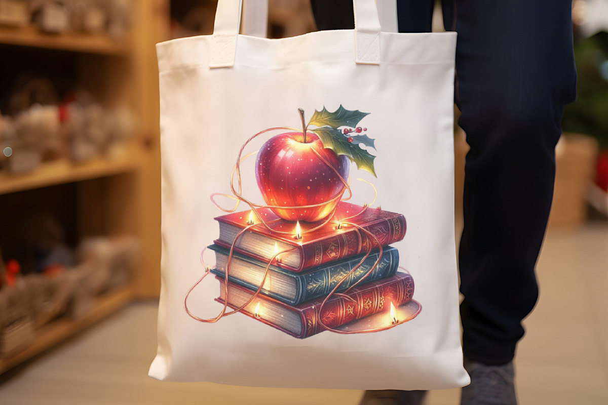 Christmas Books With Apple Clipart, a Seasonal Illustration by Rose Art (Photo 6 of 7)