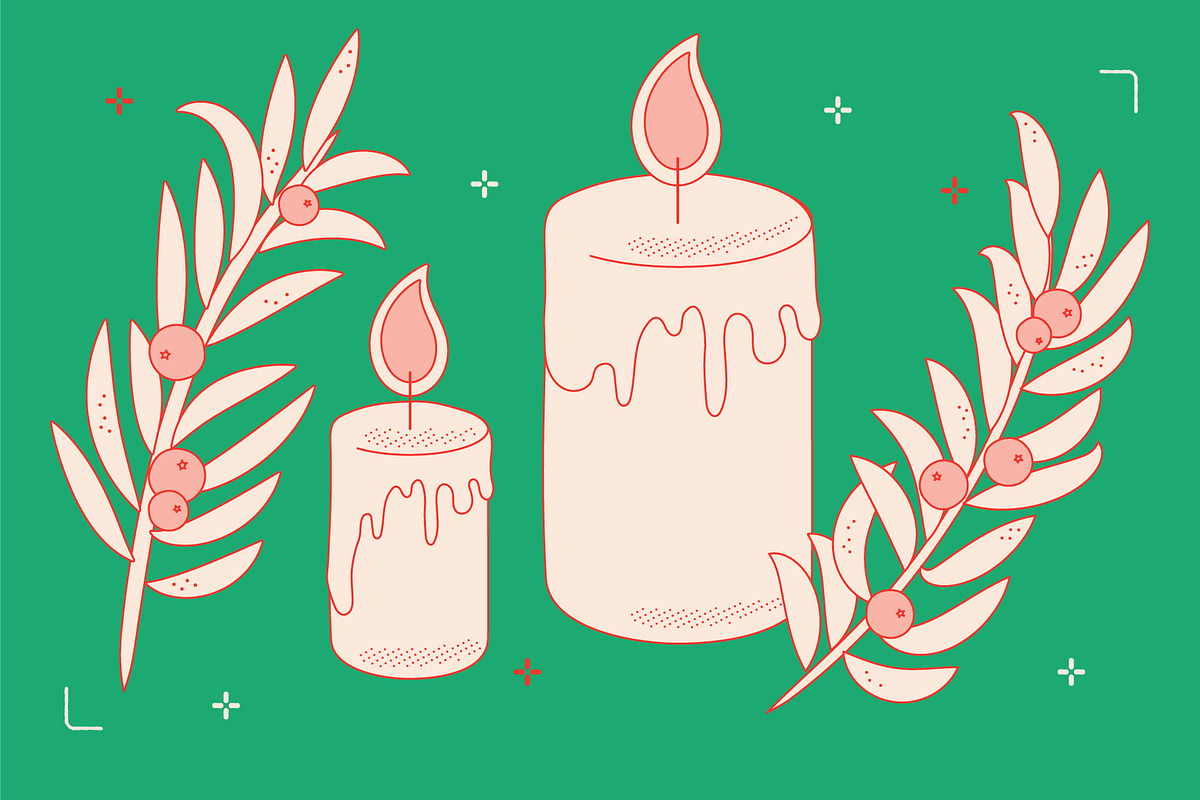 Christmas Decorations Vector, a Decorative Illustration by TheFoodAtlas (Photo 6 of 19)