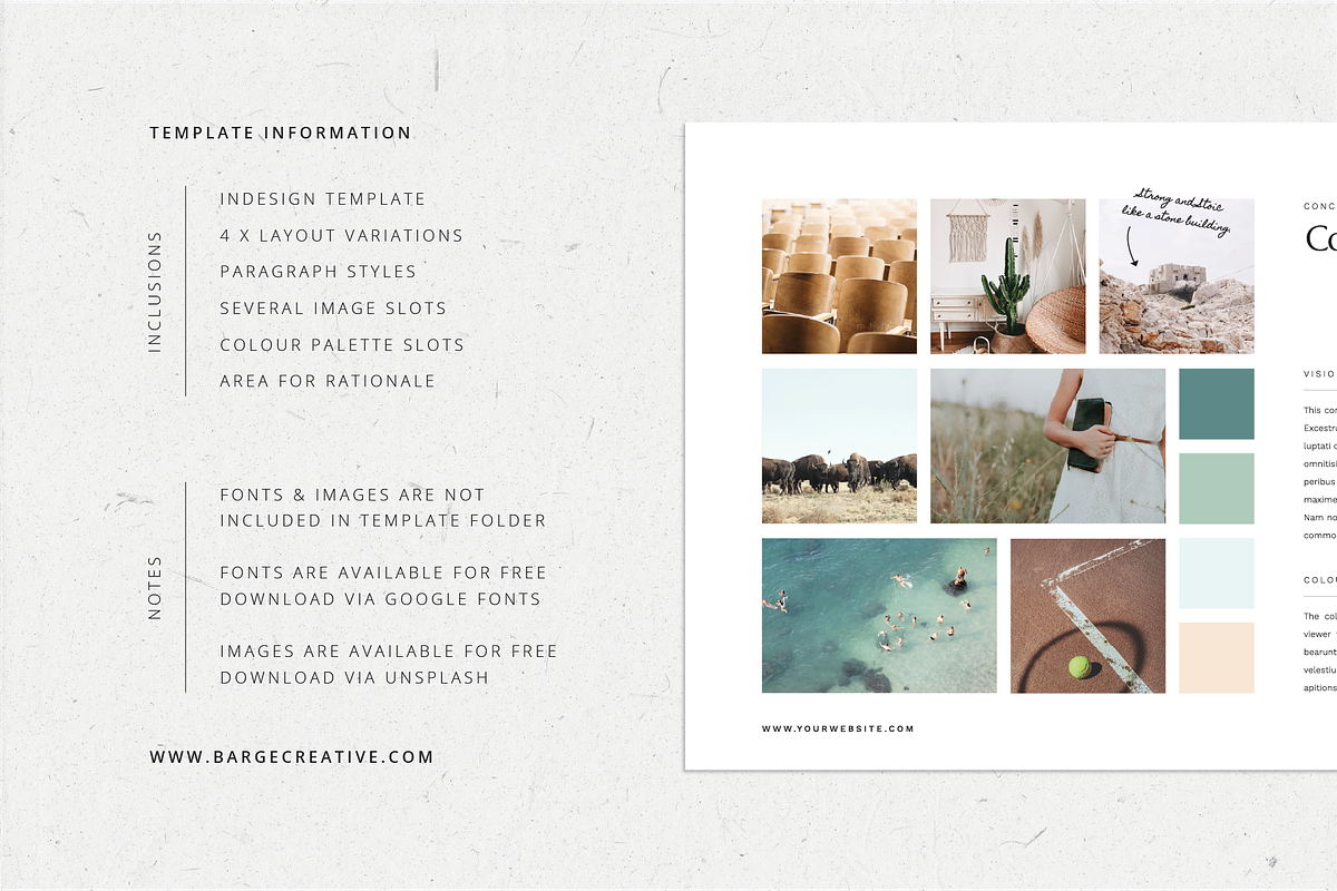 InDesign Concept Moodboard Template, a Presentation Template by bargecreative (Photo 4 of 4)