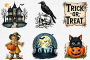 Vintage Halloween Diecuts Clipart, an Illustration by CrexoraLab (Thumbnail 2 of 5)