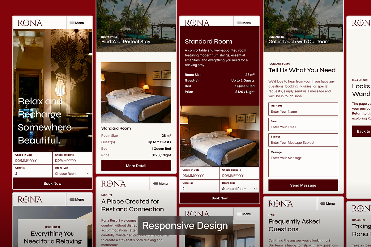 Hotel & Resort Figma Template, an UI Kit Template by Rozepaars Design (Photo 6 of 7)