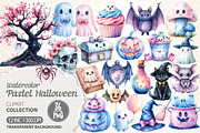Pastel Halloween Clipart, an Illustration by Dream Creation (Thumbnail 1 of 7)