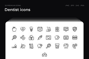 Dentist icons, an Outline Icon by Wencory