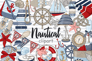 Nautical Clipart, a Transportation Illustration by GlamArtZhanna