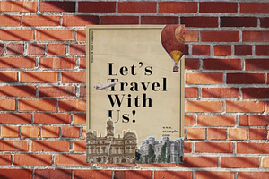Brown Vintage Travel Promotion Flyer, a Flyer Template by Bizz_District_Studio