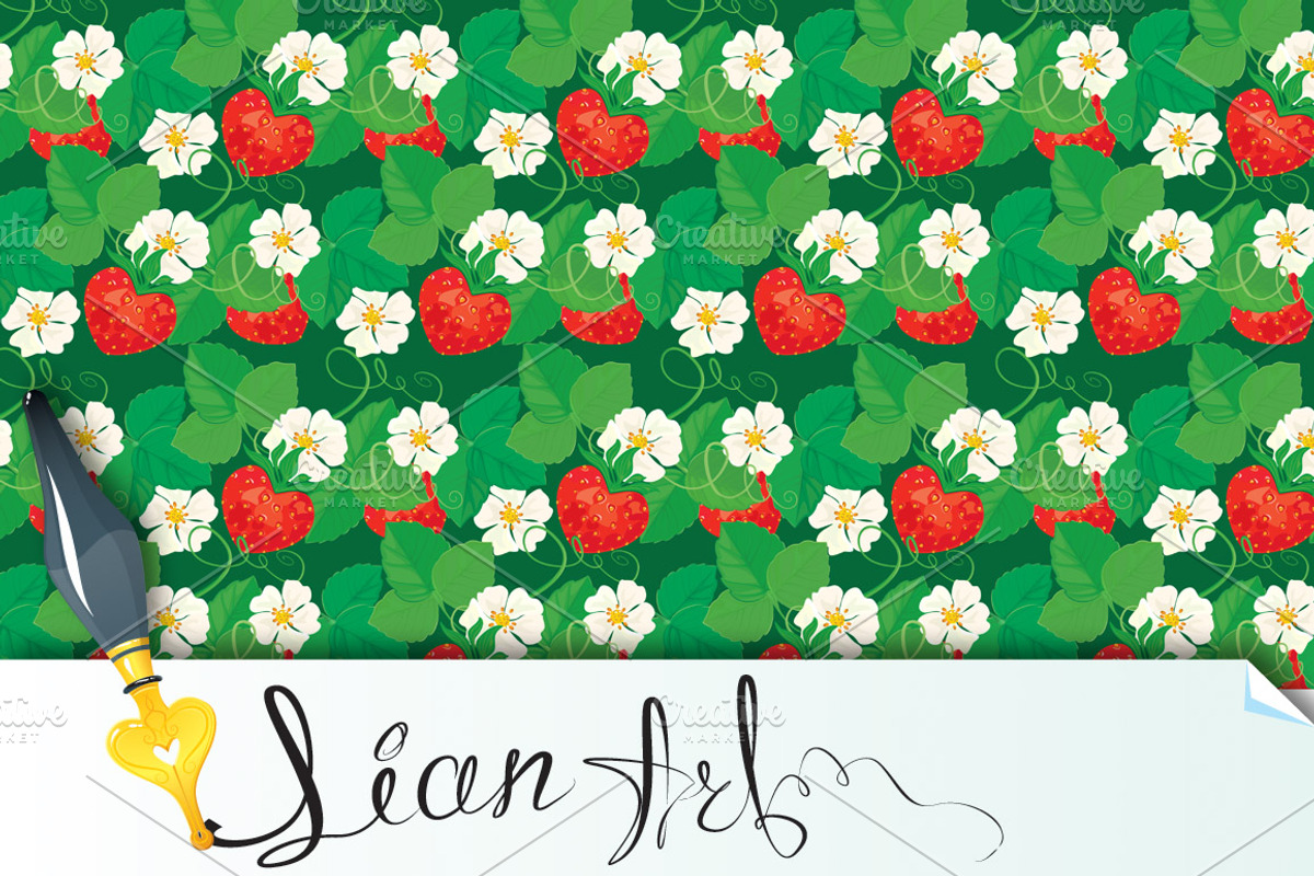 Seamless pattern with Strawberries