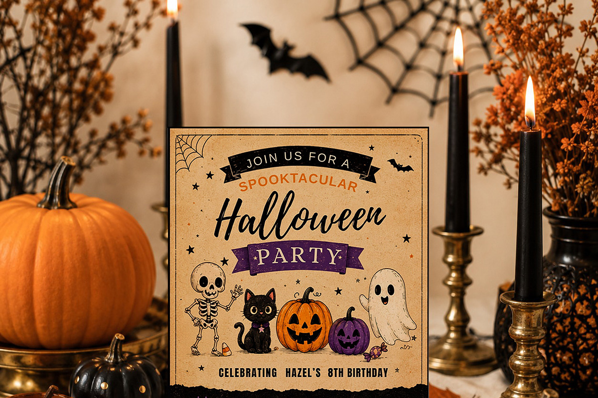 Spooky Halloween Birthday Invitation, an Invitation Template by Arslan (Photo 2 of 5)