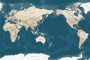 Vector World Map - Large&Detailed, a Graphic by PorcuPen Works (Thumbnail 2 of 6)