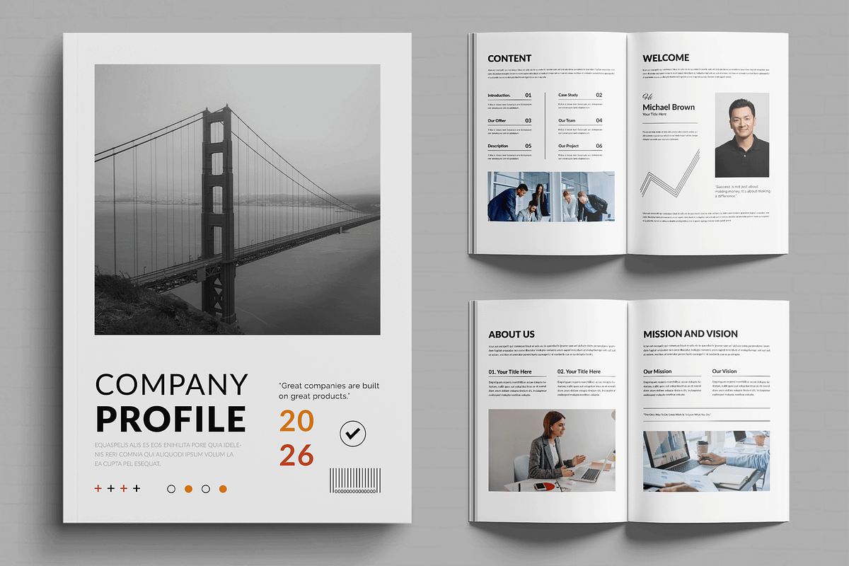 Company Profile Layout, a Brochure Template by MightyDesign (Photo 1 of 6)