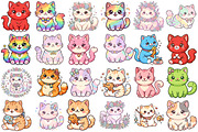 Cute Cat Clipart, an Animal Illustration by Forhadx5 (Thumbnail 4 of 8)