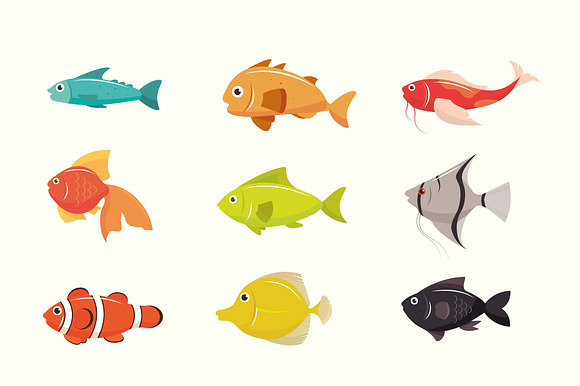 Colorful Fish Illustration Set preview 2