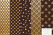 Chocolate Gold Foil Digital Papers, a Pattern Graphic by Amanda Ilkov (Thumbnail 3 of 4)