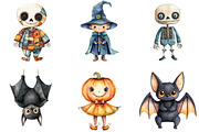 Whimsical Halloween Dolls Clipart, an Illustration by DreamArtGraphic (Thumbnail 2 of 5)