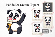 Panda with Ice Cream Clipart, a Graphic by Artnoy (Thumbnail 1 of 5)