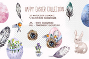 Happy easter watercolor clipart, an Object Graphic by Lidia's watercolor world (Thumbnail 1 of 8)