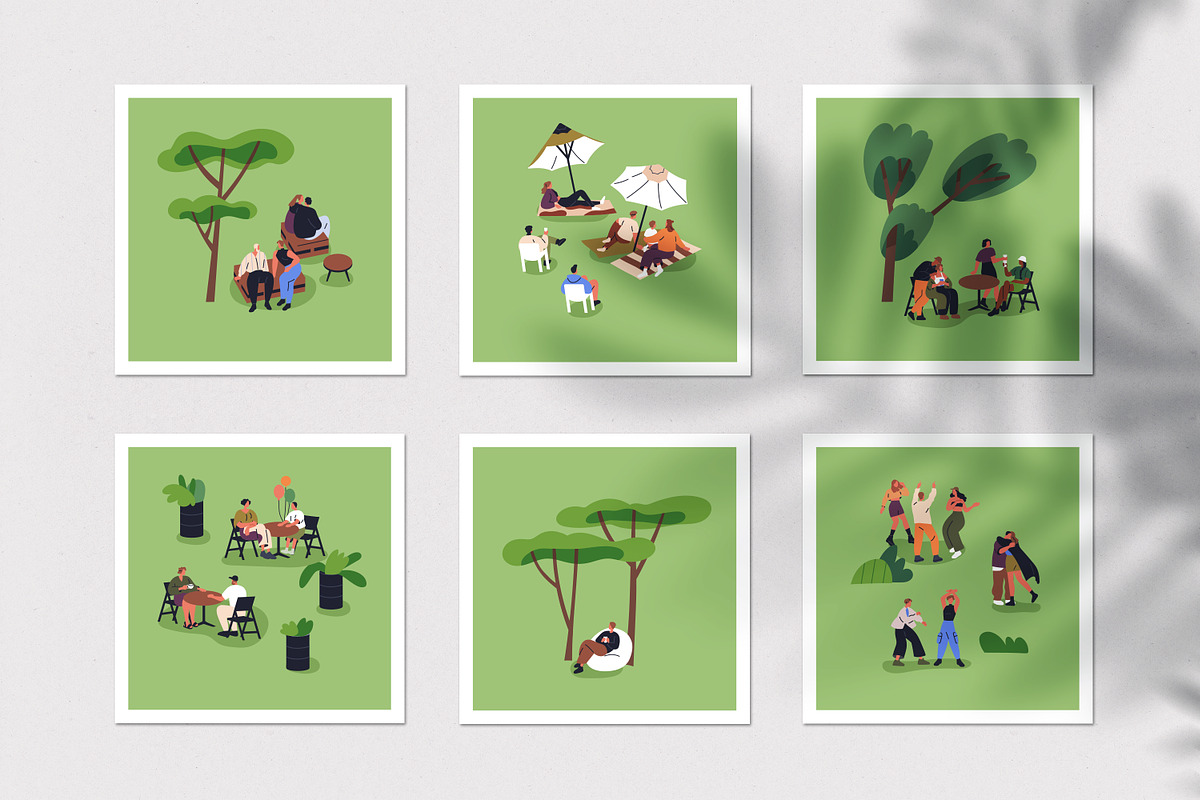 People relaxing in summer park, a Person Illustration by Good Studio (Photo 3 of 3)