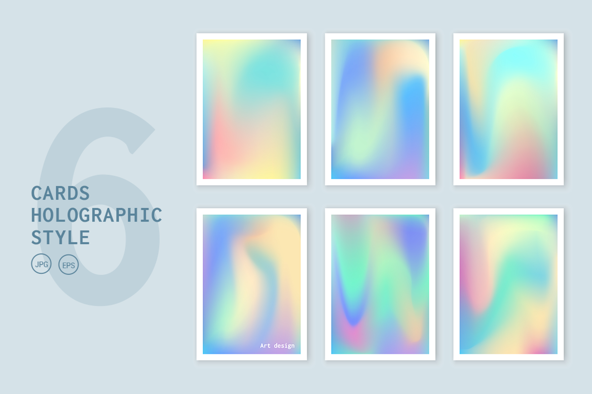 Cards holographic backgrounds set, a Card Template by Fay_Francevna