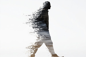 Surreal double exposure silhouette, a Person Photo by MistyDay