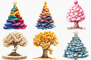 Watercolor Christmas Tree Clipart, an Illustration by Canvas Craft (Thumbnail 3 of 8)