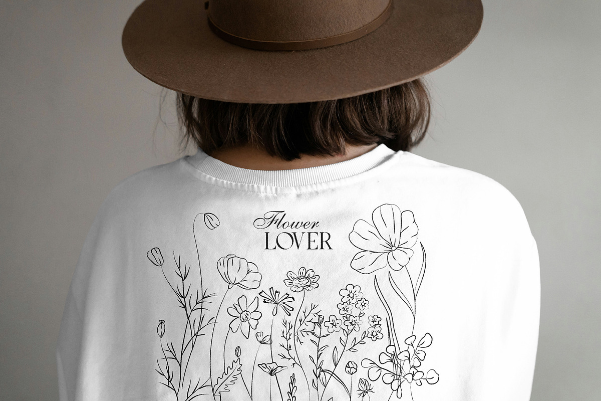 Line Art Wild Flowers Illustrations, a Decorative Illustration by La Petite Line Art (Photo 9 of 12)