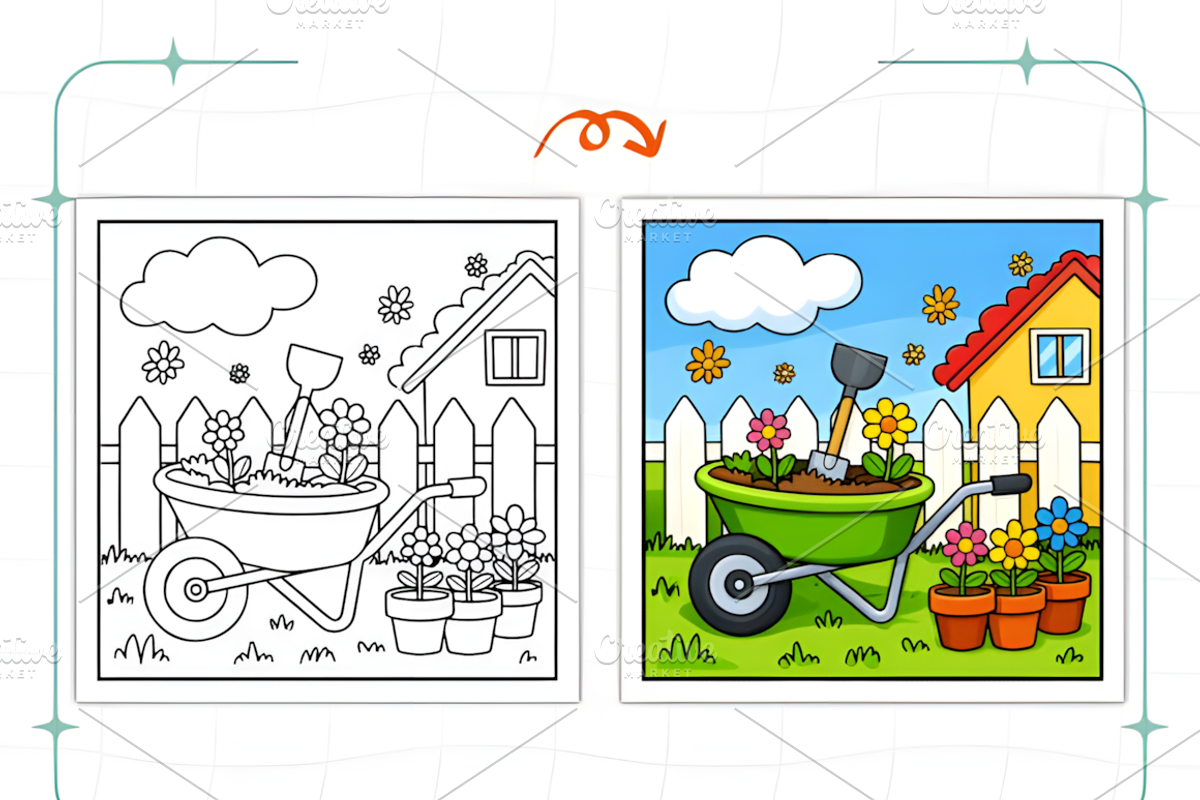 Spring Farm Life Coloring Book Adult, a Decorative Illustration by Ink Gallery (Photo 7 of 9)