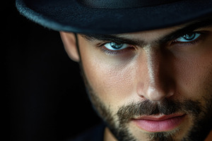 Closeup portrait of a confident man, a Photo by Pavel_design