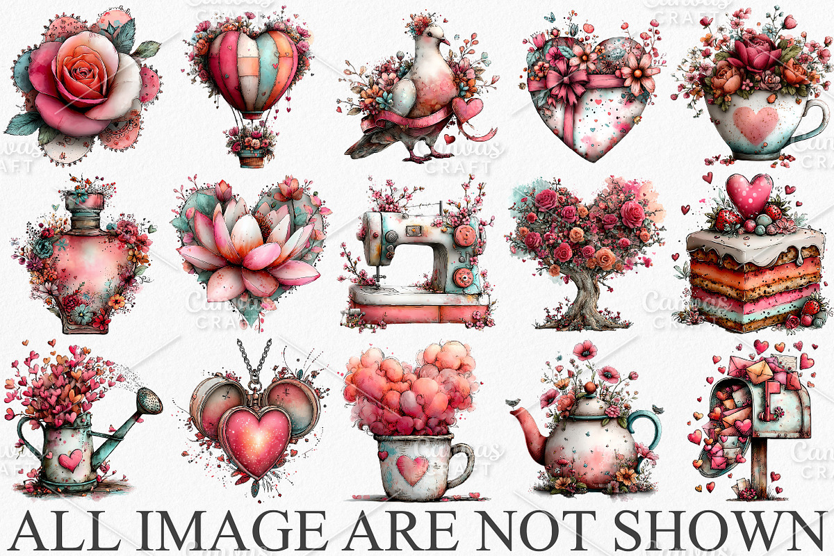 Whimsical Mother's Day Clipart PNG, an Illustration by Canvas Craft (Photo 3 of 7)