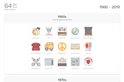 20 Century History.Color line Icons, an Outline Icon by Yeticrab (Thumbnail 9 of 16)