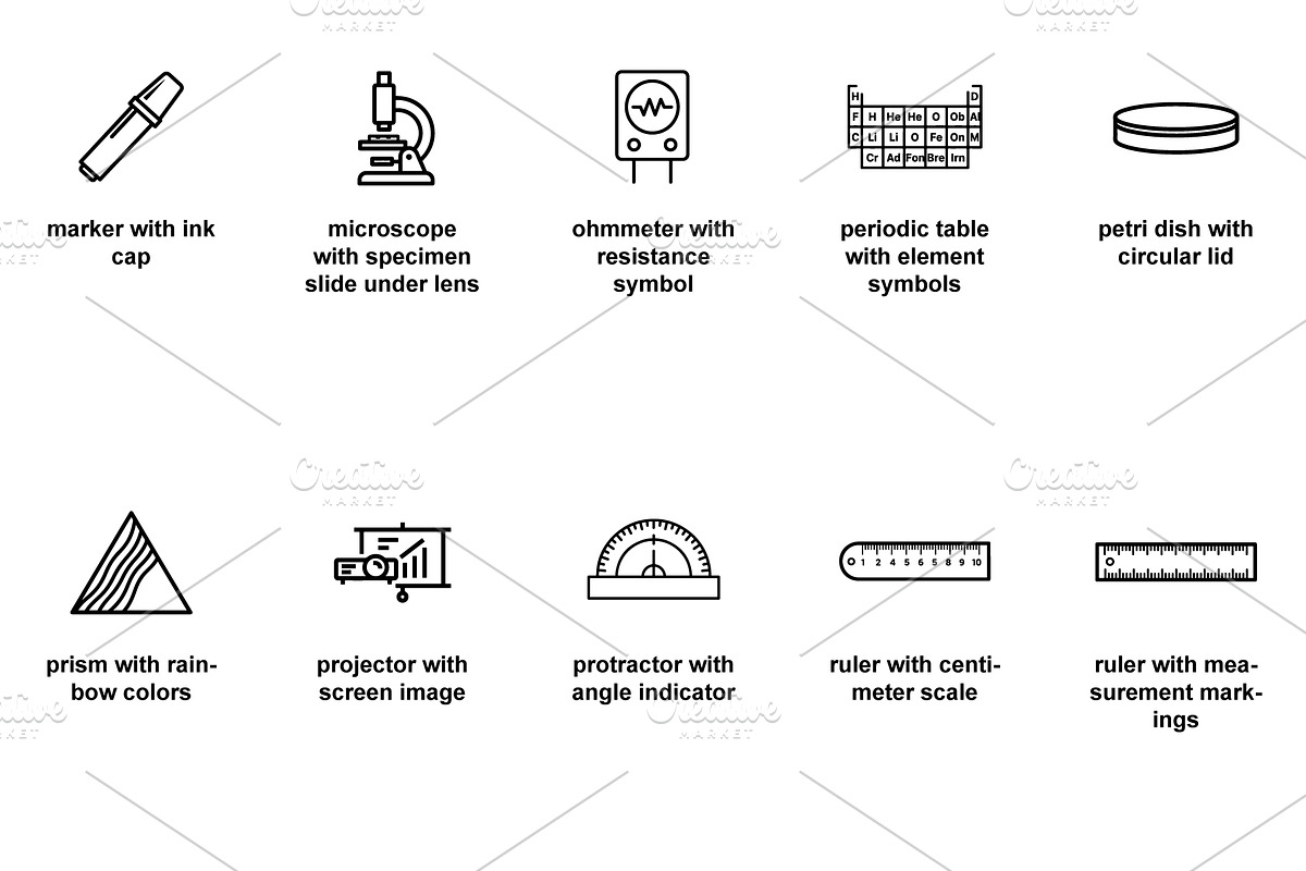 Educational & STEM lab Icon Set, an Outline Icon by Nurlan's shop (Photo 4 of 6)