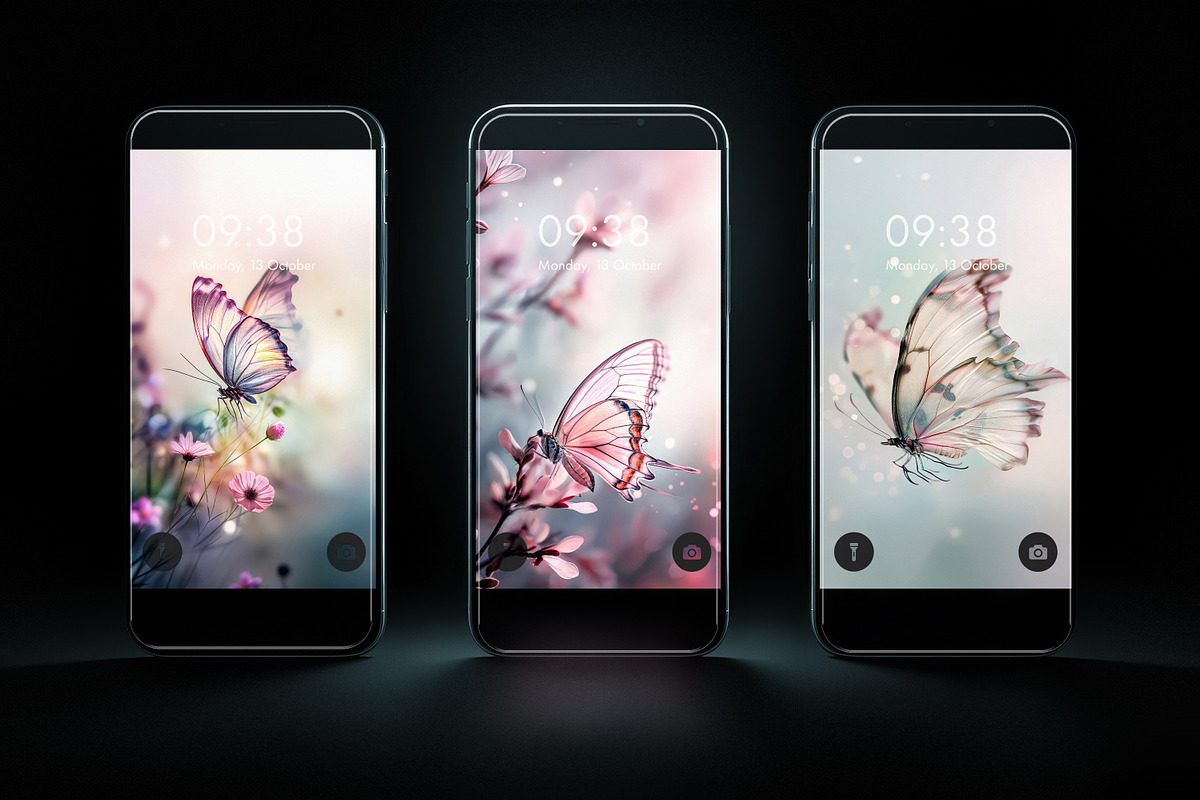 22 Magic Butterfly Wallpapers Pack, a Wallpaper Graphic by BazziBa♥ (Photo 4 of 5)