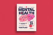 Retro World Mental Health Flyer, a Flyer Template by VectorVactory (Thumbnail 1 of 3)